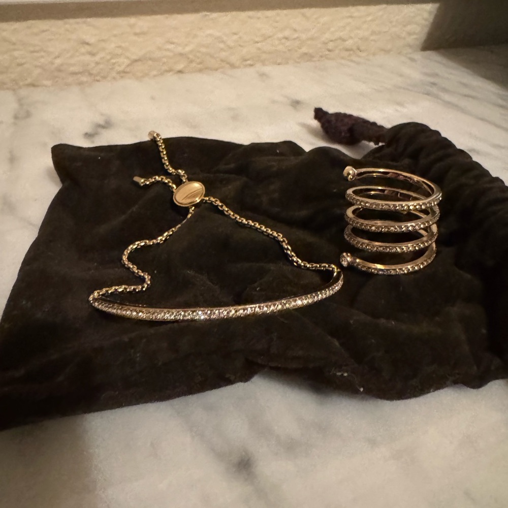 Michael Kors Gold Pave Bracelet and Ring